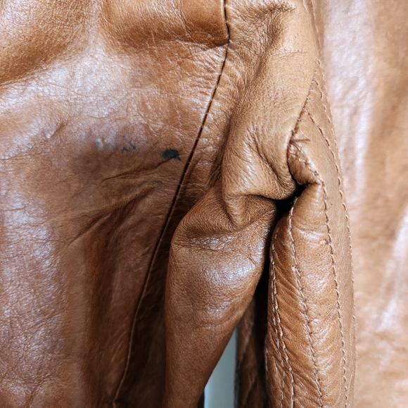 Zara trafaluc leather jacket (Camel) - Picture 4 of 6